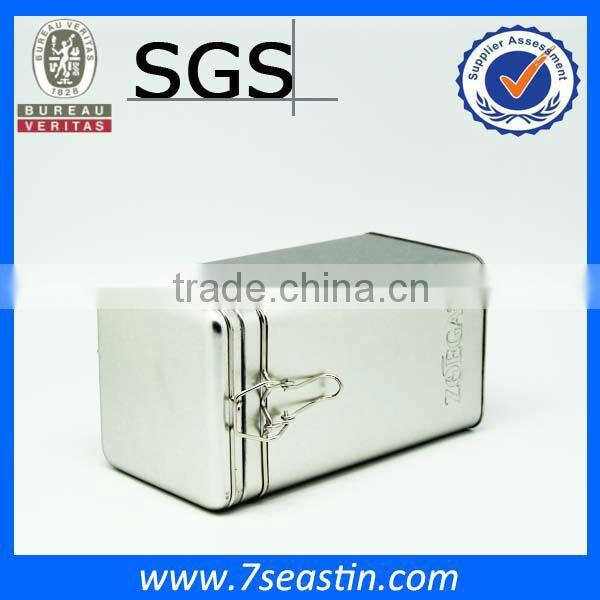 silver custom floral tea tin box