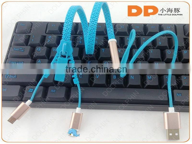 custom logo on usb cable speed charge date zipper cable for phone ,mp3mp4