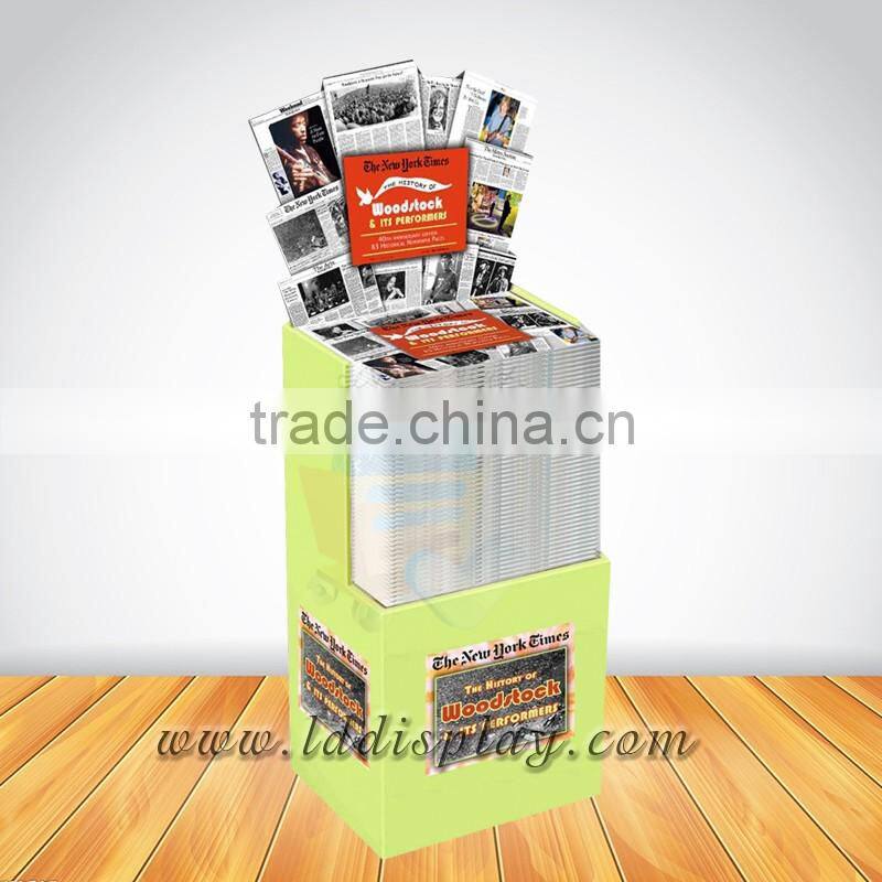 Custom cardboard retail newspaper display stand