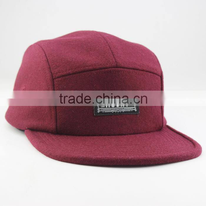 Fashion design cheap 5 colors custom flat brim 5 panel cotton twill cap