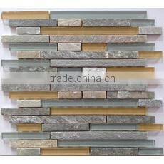 Golden honey slate mosaic and glass mosaic