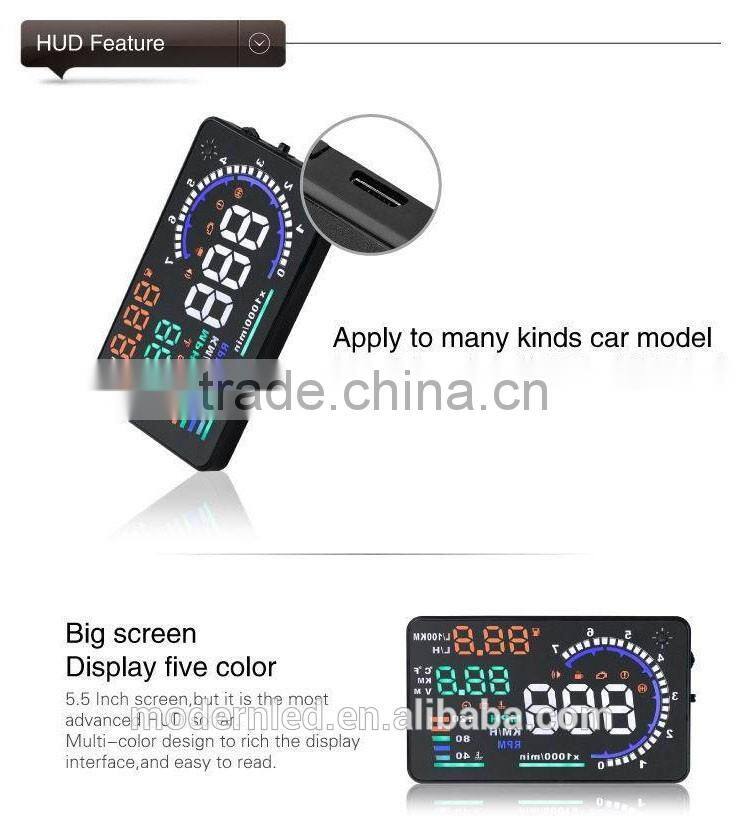 2016 New A8 OBD hud tpms Heads Up Display HUD