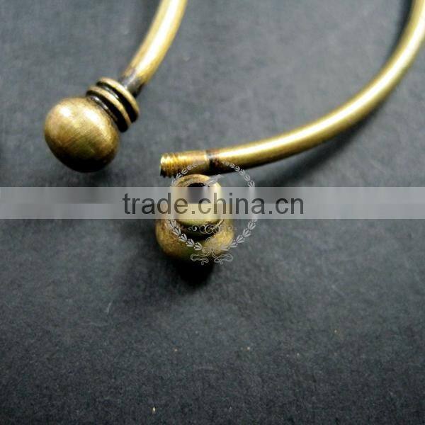 2mm thick wire one end open brass bronze vintage wiring bangle bracelet cuff DIY supplies 1900033