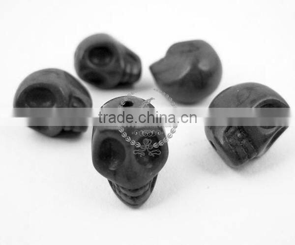 18MM 16inch strand black turquoise skull stone beads,black skull loose beads,skull beads strand 3010029