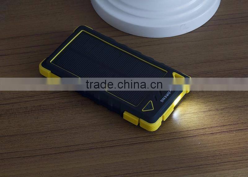 Hot waterproof 8000mah portable solar power charger for samsung mobile phone