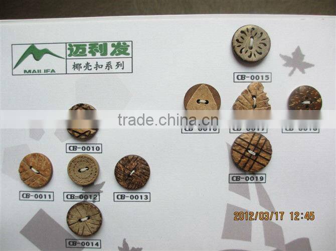 natural 2hole round coconut button for garment