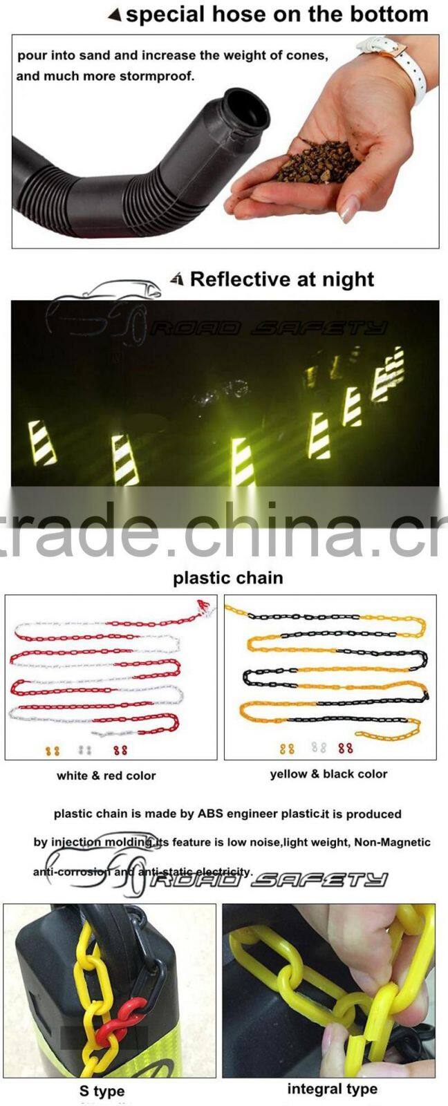 Road construction safety reflective flat traffic cones