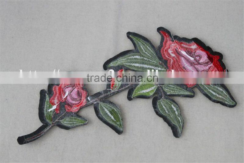 good looking 15*24cm embroidery rose patches leather patch snapback for sale