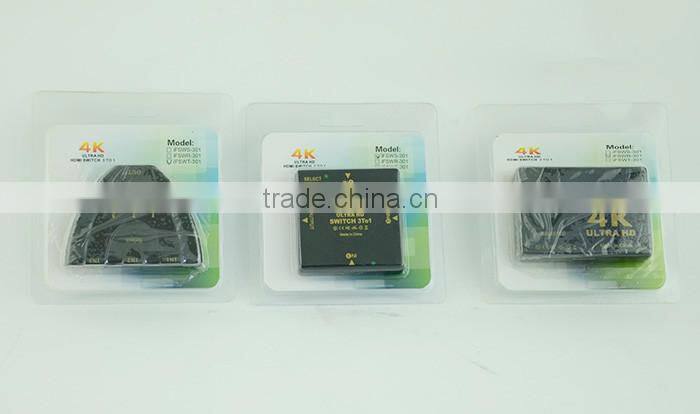 Mini 3 To 1 3 Port 4K*2K Video HDMi Splitter Switch Switcher Box