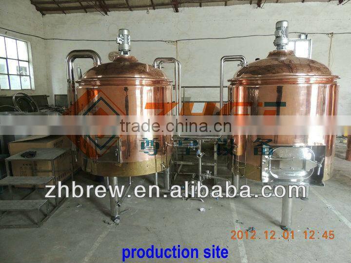 500L red copper hotel beer equipment/hotel draft beer equipment/bar beer equipment