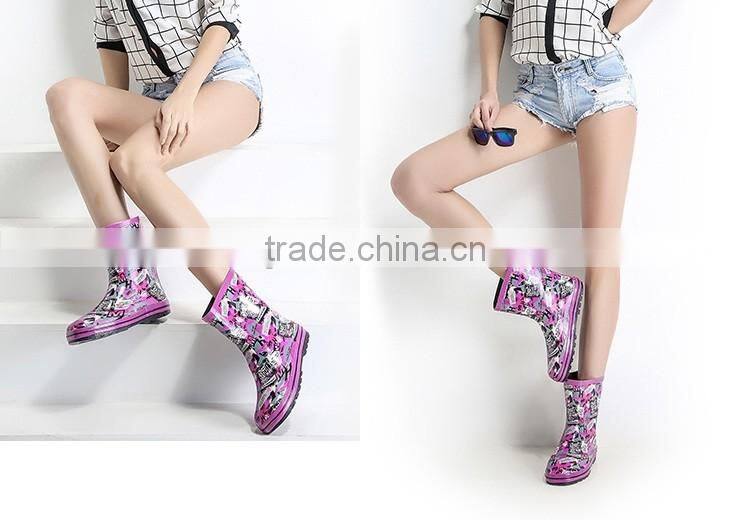 Custom cheap wholesale fashion rain boots girl rubber rain boot