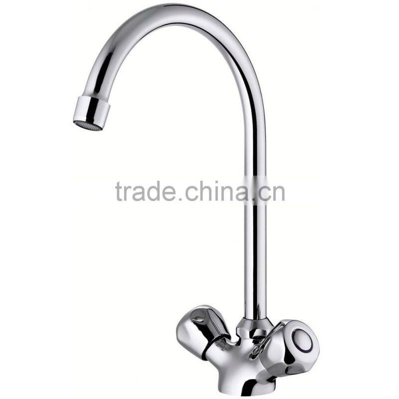 China Dual handles Long Neck Kitchen Faucet