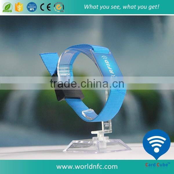 High Quality Adjustable HF 13.56mhz Fabric RFID Bracelet