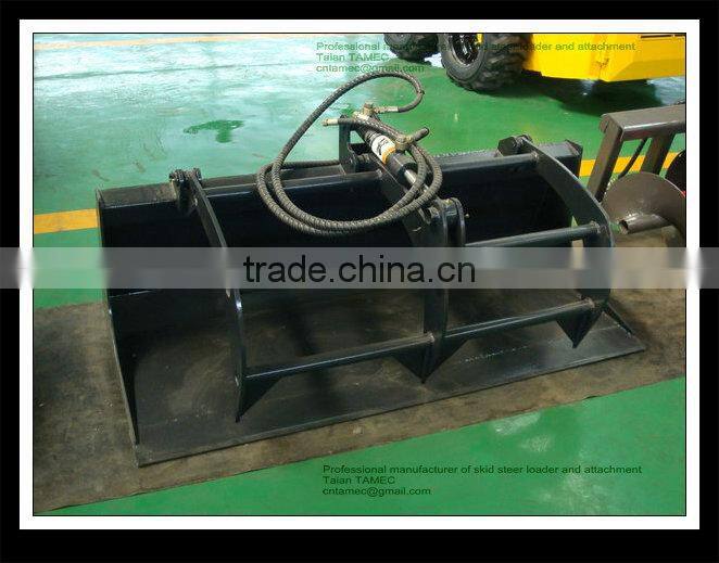 skid steer loader attachment grapple bucket