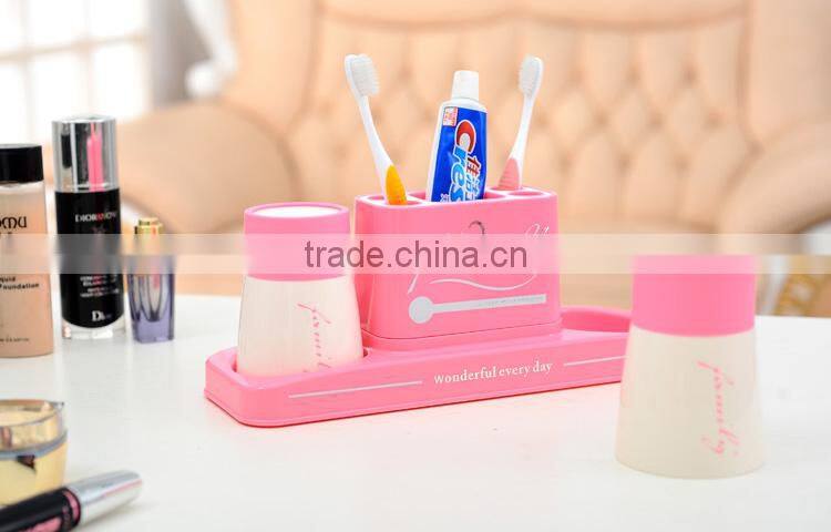 Fashional toothbrush cup and holder sets lovers --pink 342