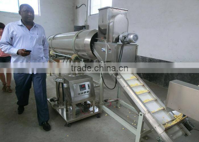Puffed cheese ball corn snacks food making machines/twin screw extruder production line ordered by Nigeria customer