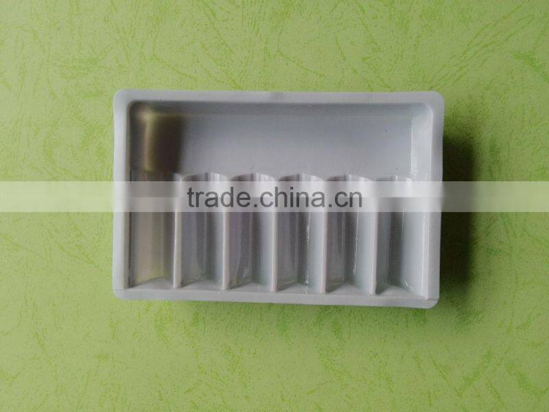 disposable plastic medical bottles display inner tray, 6 bottles