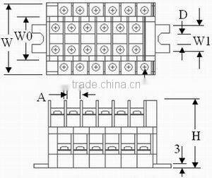 TD-025 600V 25 Amp Speaker Double Layer Terminal Block Connector