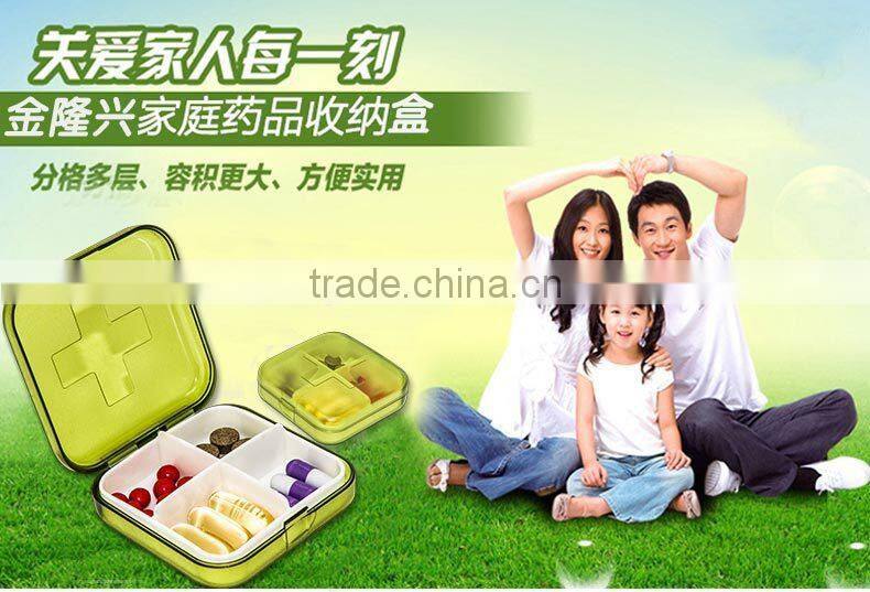 promotion 4 days cross Pill box/PP plastic pill box/Medical capsule holder