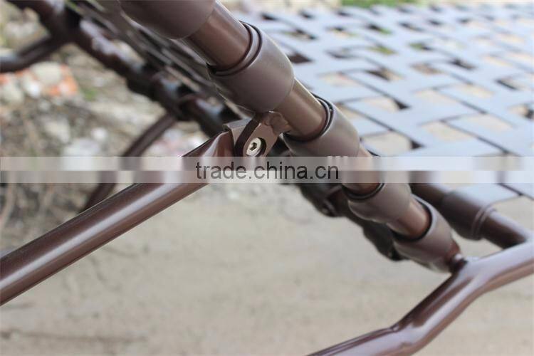 Flat rattan net weaving sun lounger