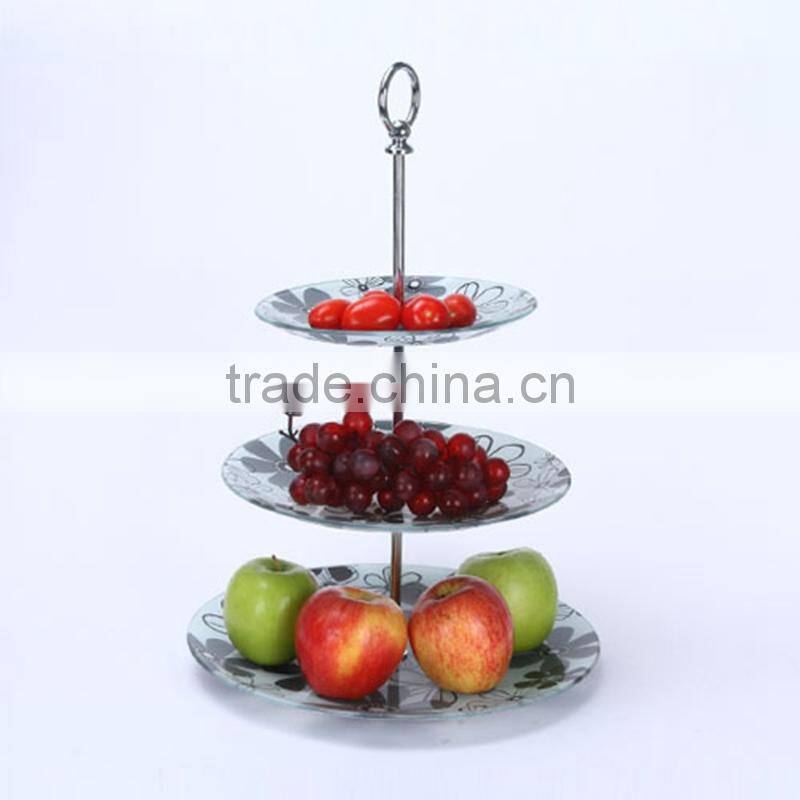 Tempered glass square glass cake stand , glass cake tiers , stand for wedding cake