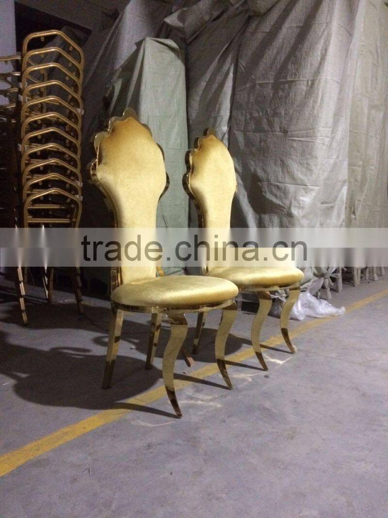 gold stainless steel stackable chair