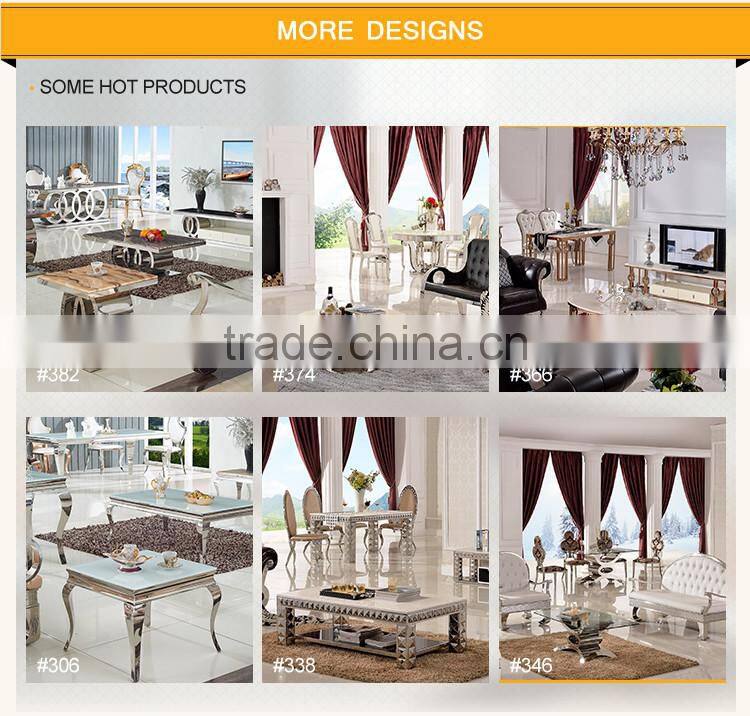 D306 Living Room Furniture Marble Stainless Steel Console Table