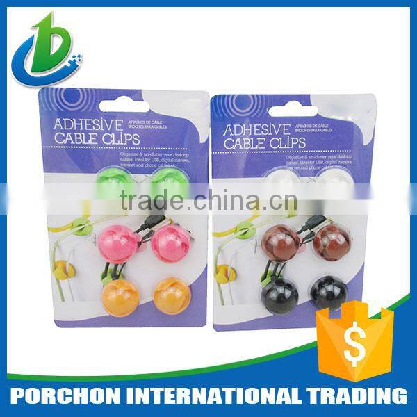 Plastic adhesive multipurpose round dual double cable clips