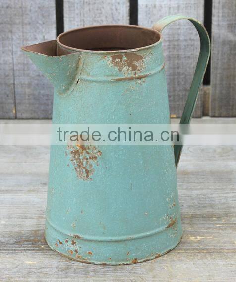 Hot Sale blue bucket oil painting, blue metal watering can for garden