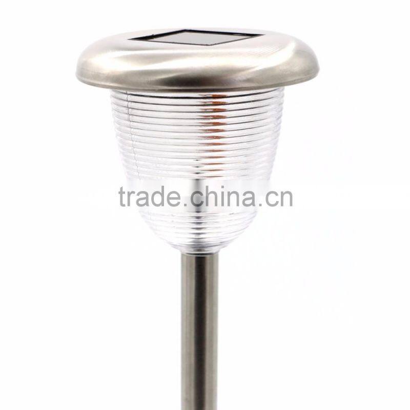 12pk Stainless Steel Glass Lens Solar Garden Lawn LED Path Light