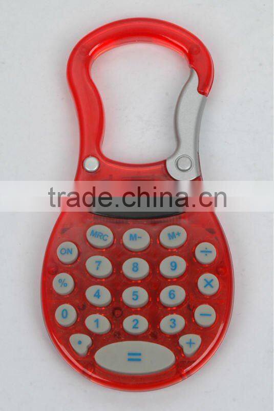 Plastic electronic 8 digits carabiner hook desktop pocket calculator