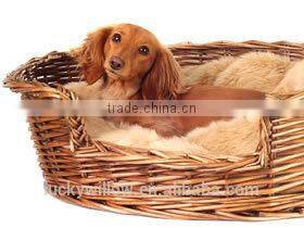 Oval Warm and comfort rattan basket dog bed