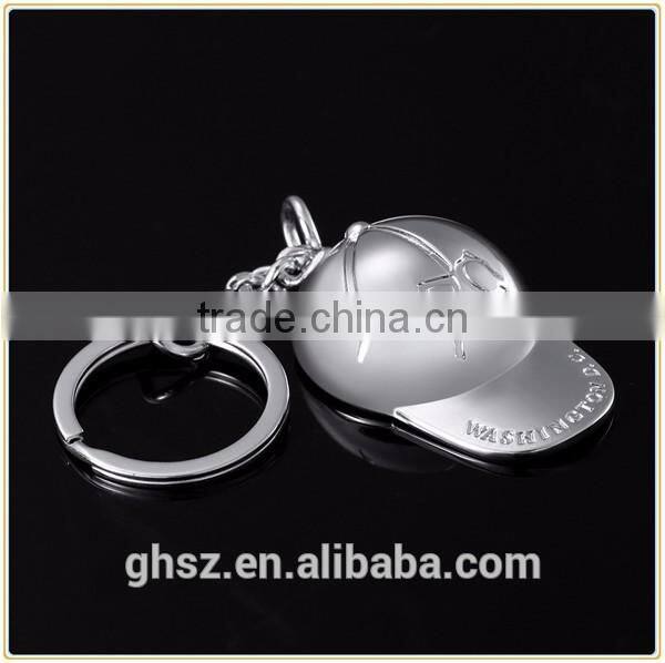 Custom factory price promotional gifts cap shape metal keychain zinc alloy hat keyring wholesale