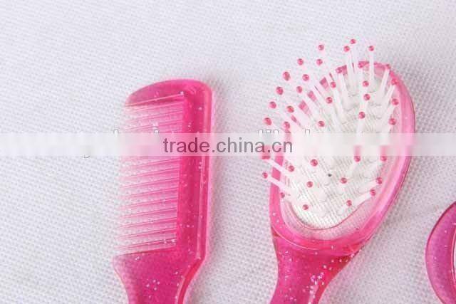 3PC plastic mirror and comb set