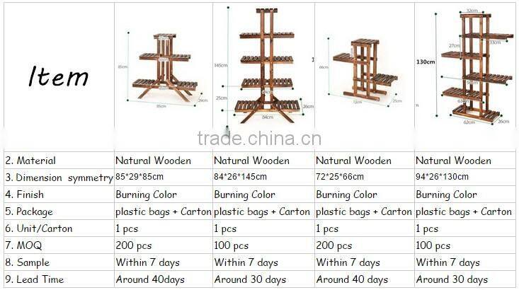 Antique garden decorative wood flower rack flower stand