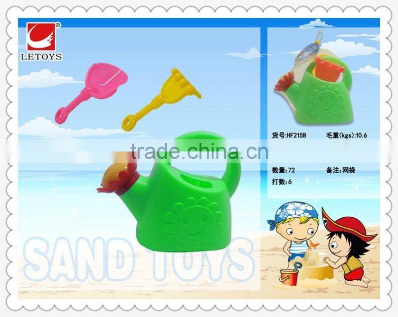 wholesale kids plastic waterpot and rake beach toys play set