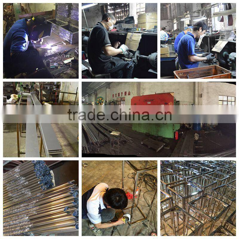 Golden Stainless steel plant stand pot stand with marble top