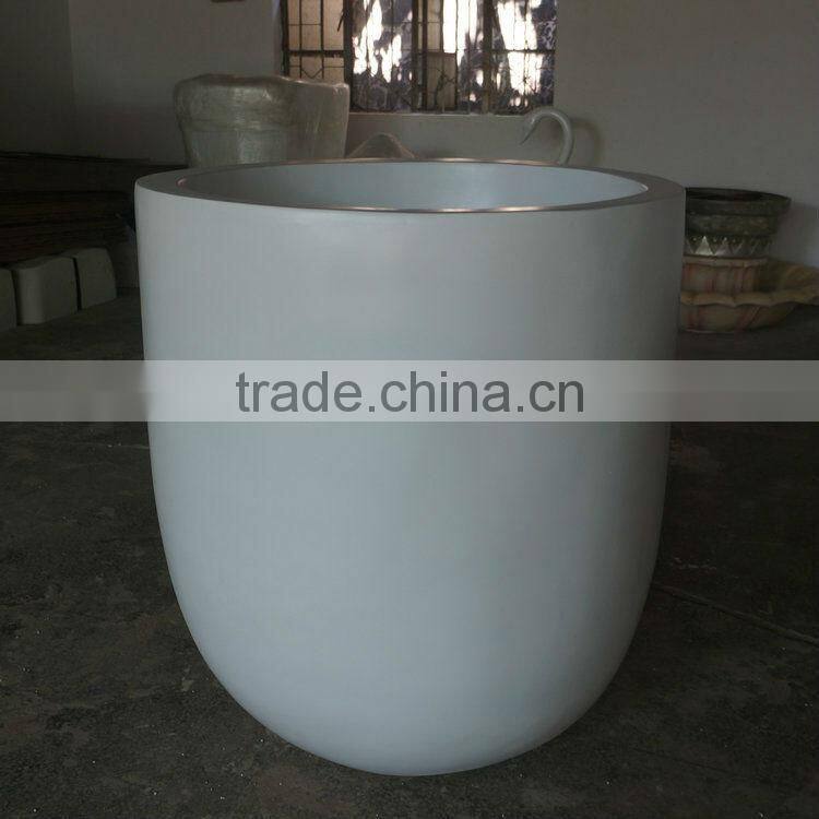 Fiberglass round flowerpot