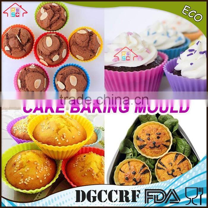 Silicone Baking Cups , 24 Reusable Vibrant Muffin Molds/Cupcake Liners /Mini Chocolate Holders/Truffle Cups, 6 Vibrant Colors