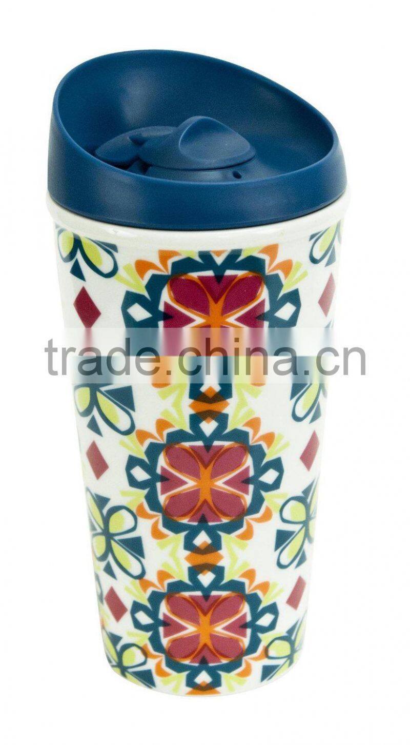 Plastic Cap Tumbler Custom Design Mugs