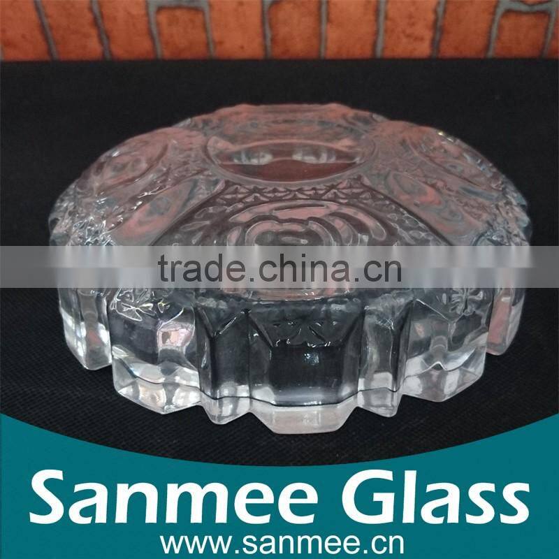 Round New Pattern Custom Glass Cigar Ashtray