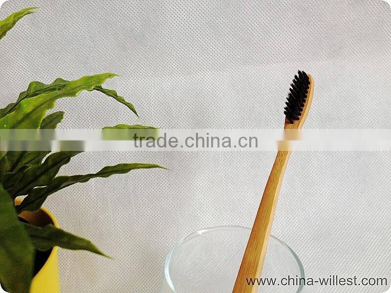 thin bamboo toothbrush, toothbrush with bamboo handle