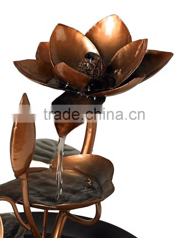 Begonia Flowers Cascading Indoor Tabletop Fountain