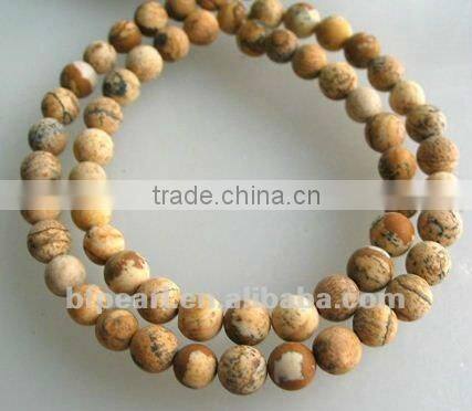 wholesale 16" 6mm Picture jasper beads