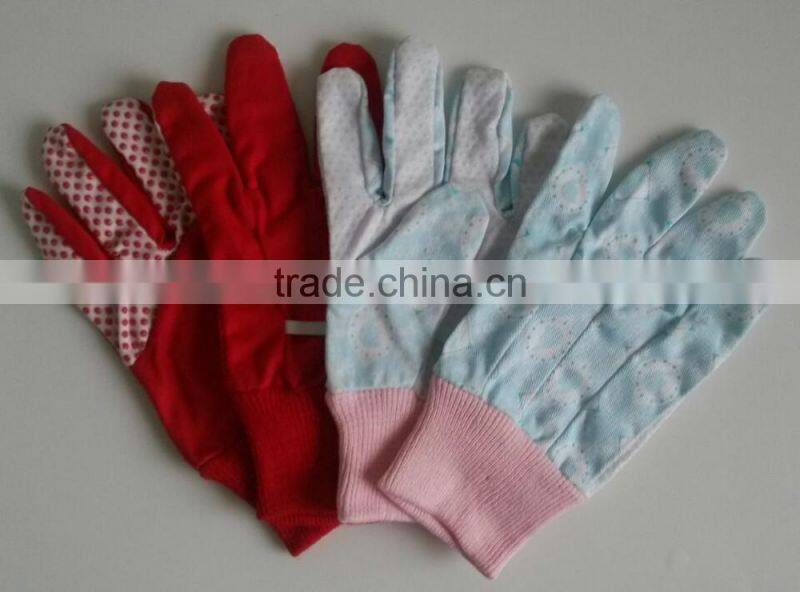 Kids Cotton Gardning Gloves With Mini PVC Dots Palm