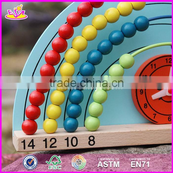 2017 New design 2 sided toddlers educational wooden math toys with drawing board W12A019