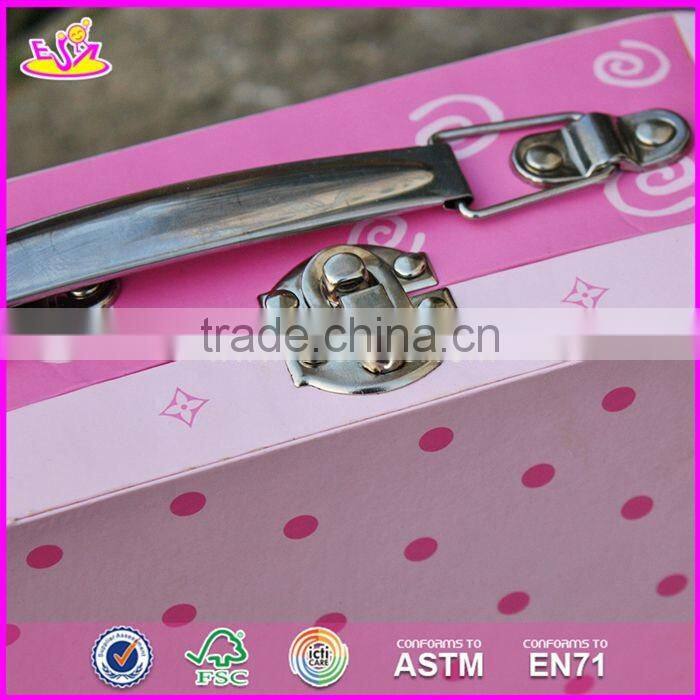 2017 Best sale lovely pink children wooden toy box for sale W08C171-S