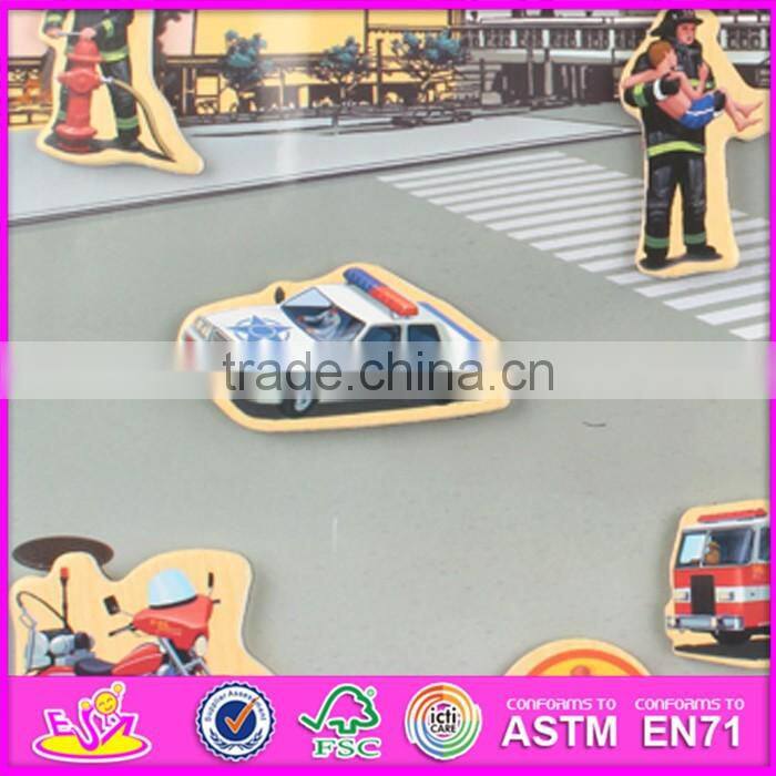 2016 new design 23 pieces kids educational toy wooden custom magnetic puzzles W14J004