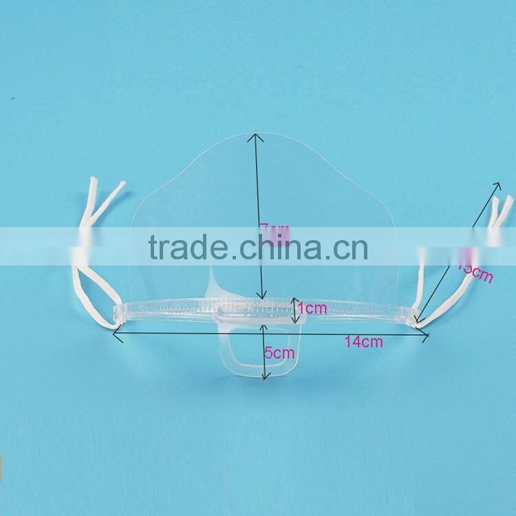Customized logo printed factory cheap manufacture clear plastic face mask transparent face mask for food service in restaurant