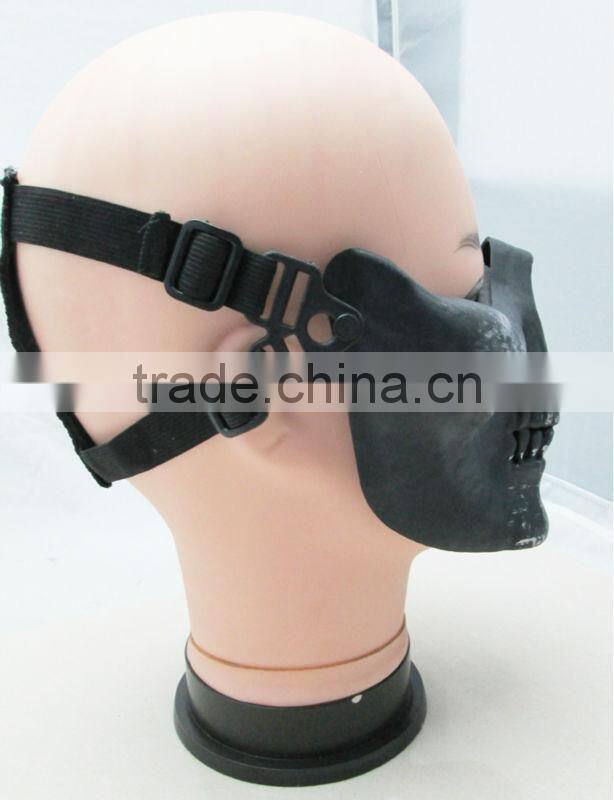 Half Face Cacique Plastic Skull Mask (Skeleton Color)